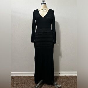 Zara Pointelle knit Black Dress. Size L.